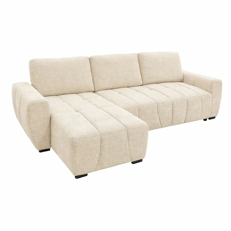 Reversible sofa-bed Vivad pakoworld fabric in beige color 275x164x91cm