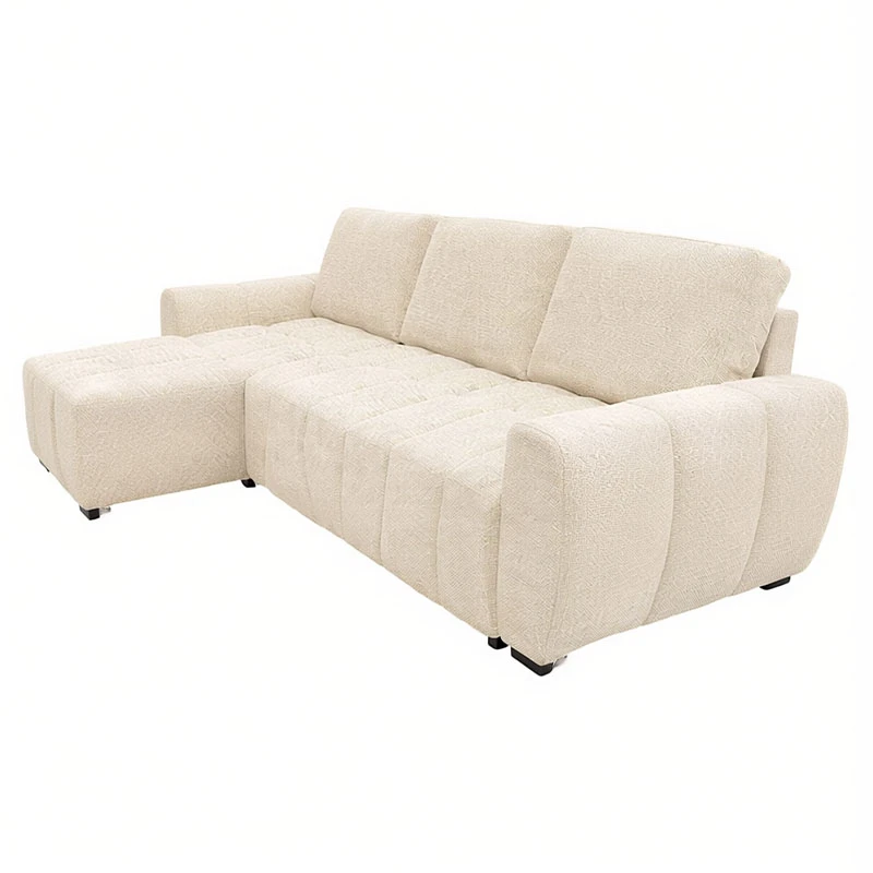 Reversible sofa-bed Vivad pakoworld fabric in beige color 275x164x91cm