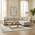 Reversible corner sofa Almy pakoworld beige fabric 271x219x91cm