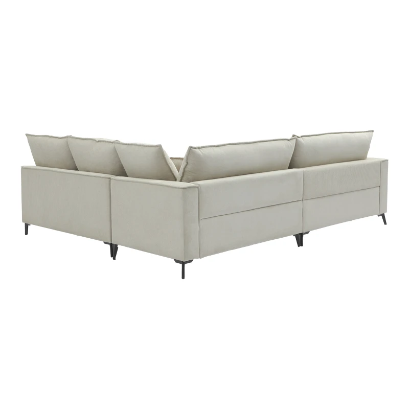 Reversible corner sofa Almy pakoworld beige fabric 271x219x91cm