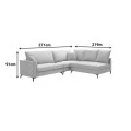 Reversible corner sofa Almy pakoworld beige fabric 271x219x91cm