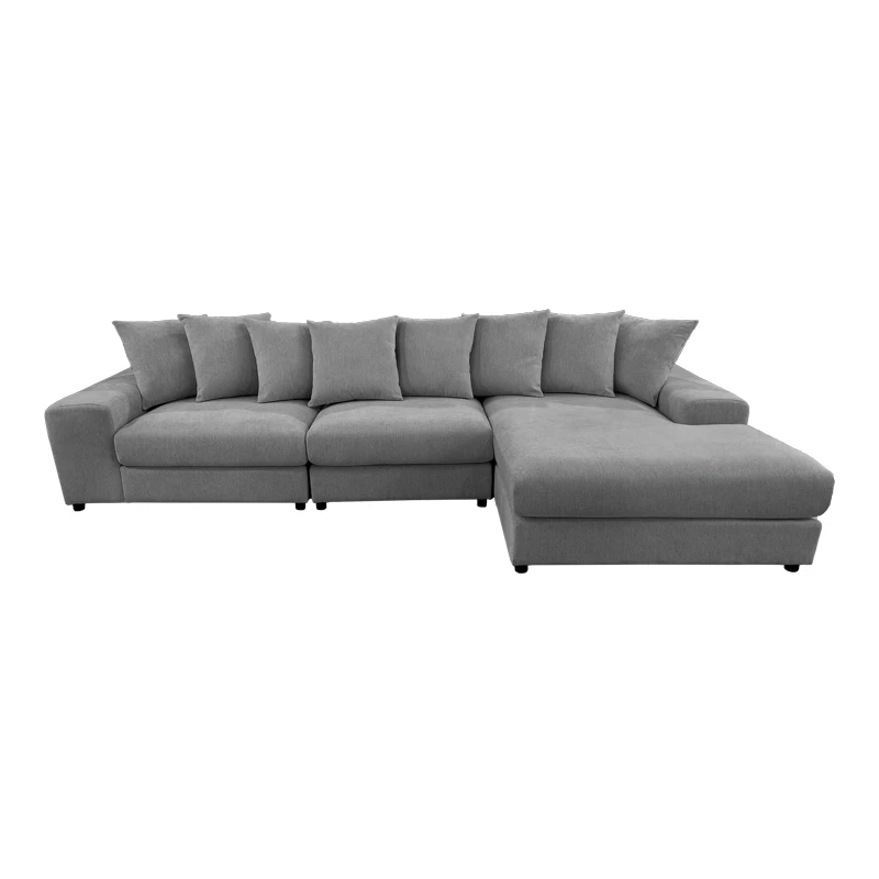 Left corner sofa Gerando pakoworld anthracite fabric 336x179x83cm