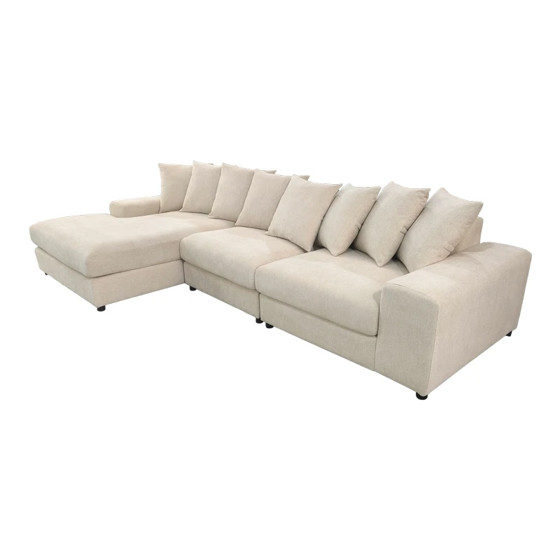 Right corner sofa Gerando pakoworld beige fabric 336x179x83cm