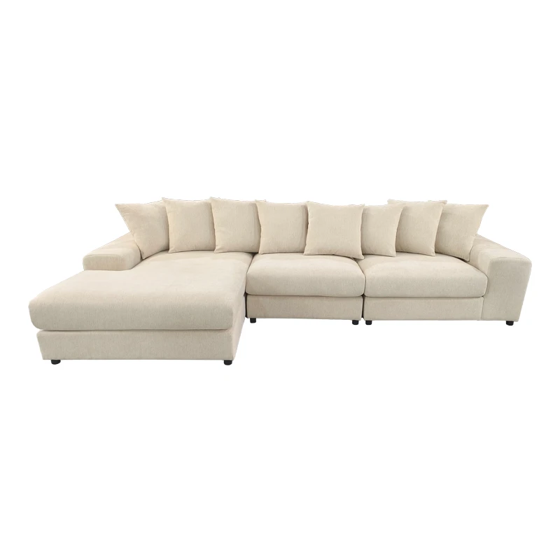 Right corner sofa Gerando pakoworld beige fabric 336x179x83cm