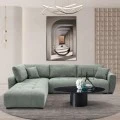 Reversible corner sofa Gianco pakoworld fabric in mint color 298x208x85cm