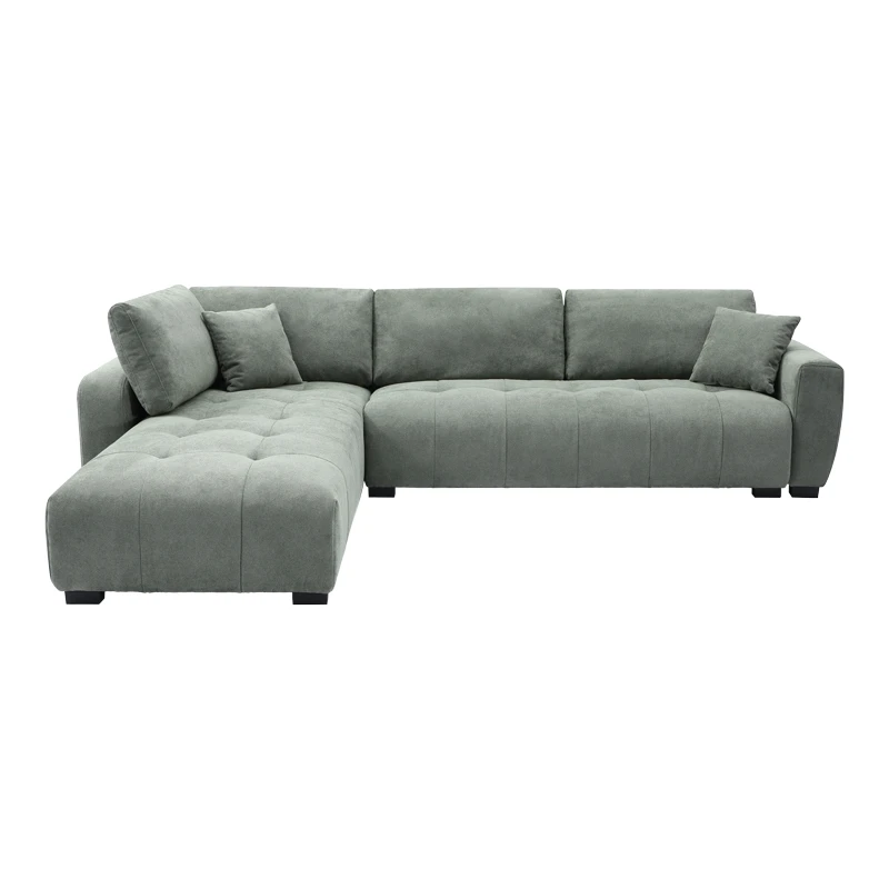 Reversible corner sofa Gianco pakoworld fabric in mint color 298x208x85cm