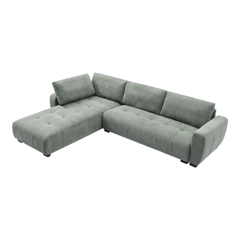 Reversible corner sofa Gianco pakoworld fabric in mint color 298x208x85cm