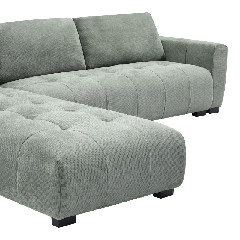 Reversible corner sofa Gianco pakoworld fabric in mint color 298x208x85cm