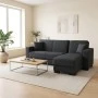 Corner sofa bed reversible with storage space Dumma pakoworld anthracite fabric 226x146x86cm