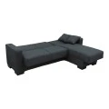 Corner sofa bed reversible with storage space Dumma pakoworld anthracite fabric 226x146x86cm