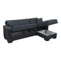 Corner sofa bed reversible with storage space Dumma pakoworld anthracite fabric 226x146x86cm