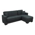 Corner sofa bed reversible with storage space Dumma pakoworld anthracite fabric 226x146x86cm