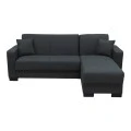 Corner sofa bed reversible with storage space Dumma pakoworld anthracite fabric 226x146x86cm