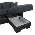 Corner sofa bed reversible with storage space Dumma pakoworld anthracite fabric 226x146x86cm