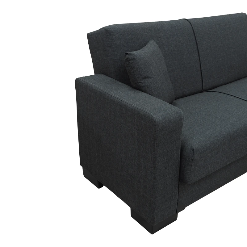 Corner sofa bed reversible with storage space Dumma pakoworld anthracite fabric 226x146x86cm