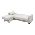 Corner sofa bed reversible with storage space Dumma pakoworld cream fabric 226x146x86cm