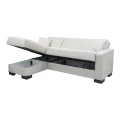 Corner sofa bed reversible with storage space Dumma pakoworld cream fabric 226x146x86cm
