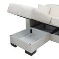 Corner sofa bed reversible with storage space Dumma pakoworld cream fabric 226x146x86cm