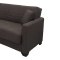 Corner sofa bed reversible with storage space Stashio pakoworld brown fabric 202x143x84cm