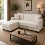 Corner sofa bed reversible with storage space Stashio pakoworld cream fabric 202x143x84cm