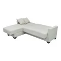 Corner sofa bed reversible with storage space Stashio pakoworld cream fabric 202x143x84cm