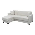 Corner sofa bed reversible with storage space Stashio pakoworld cream fabric 202x143x84cm