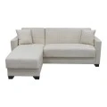 Corner sofa bed reversible with storage space Stashio pakoworld cream fabric 202x143x84cm