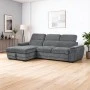 Dreamora left corner pakoworld corner sofa bed with storage space anthracite fabric 270x167x82cm