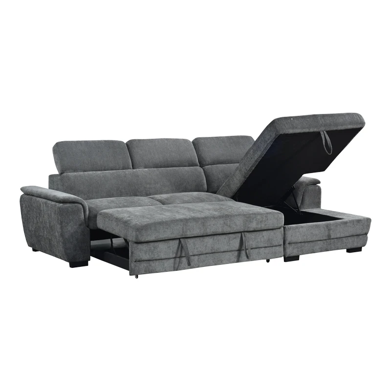 Dreamora left corner pakoworld corner sofa bed with storage space anthracite fabric 270x167x82cm