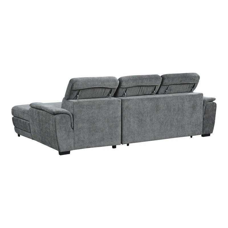Dreamora left corner pakoworld corner sofa bed with storage space anthracite fabric 270x167x82cm