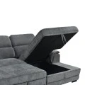 Dreamora left corner pakoworld corner sofa bed with storage space anthracite fabric 270x167x82cm