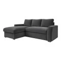 Βelle pakoworld reversible corner sofa bed anthracite fabric 236x164x88cm