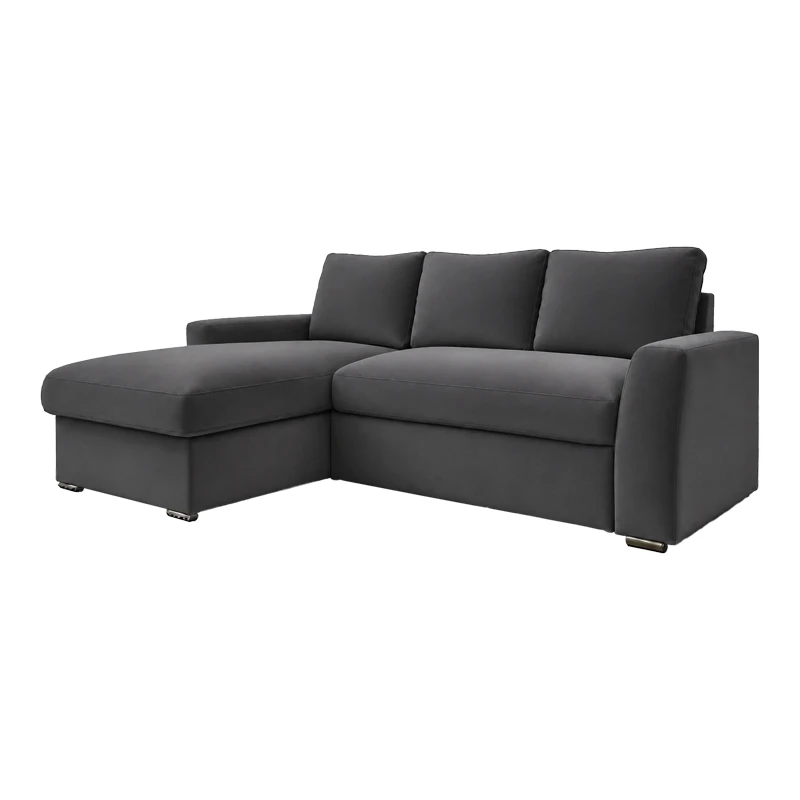 Βelle pakoworld reversible corner sofa bed anthracite fabric 236x164x88cm