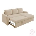 Belle pakoworld reversible corner sofa bed beige fabric 236x164x88cm