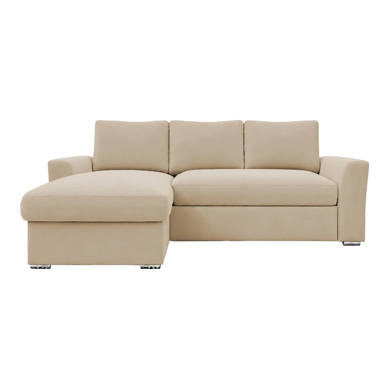 Belle pakoworld reversible corner sofa bed beige fabric 236x164x88cm