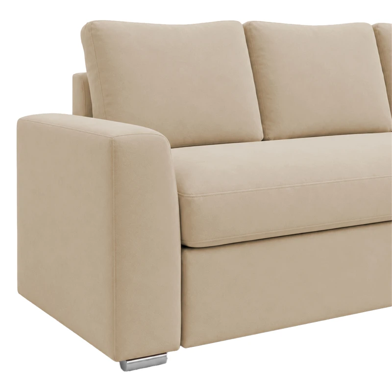 Belle pakoworld reversible corner sofa bed beige fabric 236x164x88cm