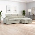 Dreamora right corner pakoworld corner sofa bed with storage space beige fabric 270x167x82cm