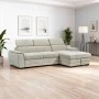 Dreamora right corner pakoworld corner sofa bed with storage space beige fabric 270x167x82cm