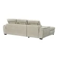 Dreamora right corner pakoworld corner sofa bed with storage space beige fabric 270x167x82cm
