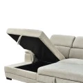 Dreamora right corner pakoworld corner sofa bed with storage space beige fabric 270x167x82cm