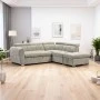 Corner sofa bed right corner Nuvora pakoworld with storage space beige fabric 244x225x79cm