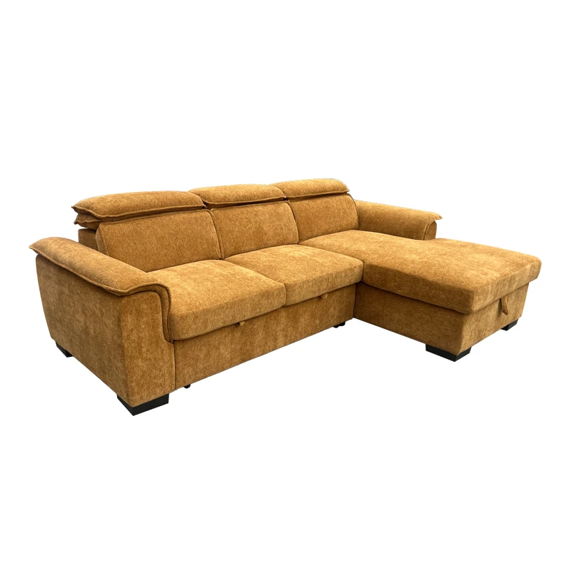 Left corner sofa-bed Lemance pakoworld camel fabric 255x168x82cm