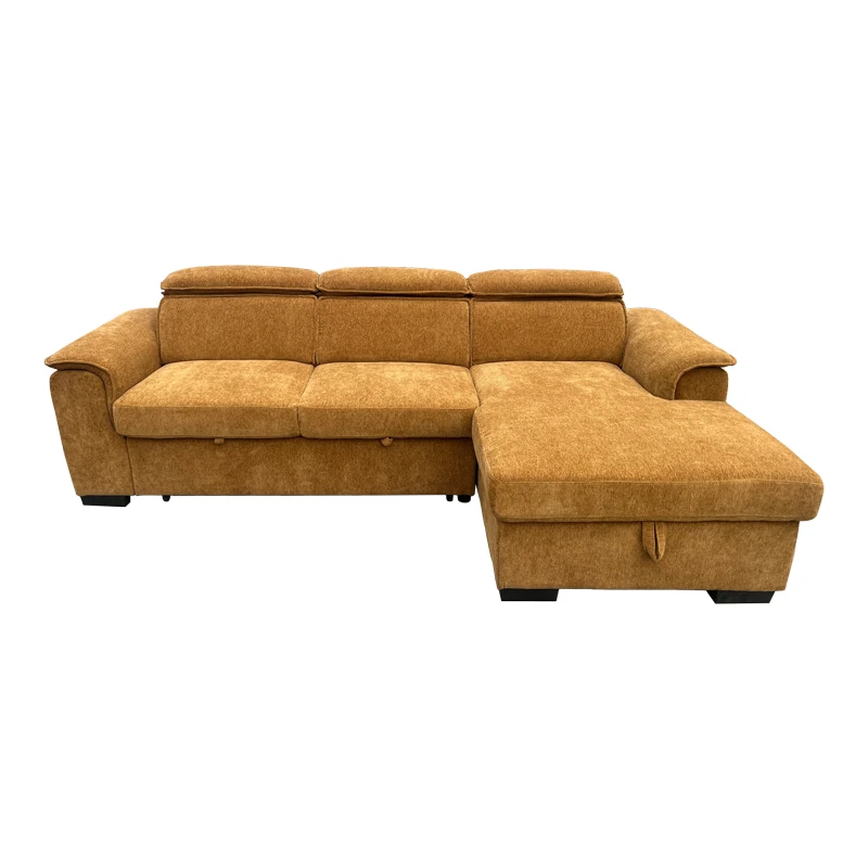 Left corner sofa-bed Lemance pakoworld camel fabric 255x168x82cm