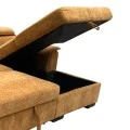 Left corner sofa-bed Lemance pakoworld camel fabric 255x168x82cm