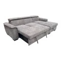 Left corner sofa-bed Lemance pakoworld grey fabric 255x168x82cm