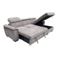 Left corner sofa-bed Lemance pakoworld grey fabric 255x168x82cm