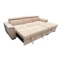 Left corner sofa-bed Lemance pakoworld beige fabric 255x168x82cm