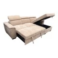 Left corner sofa-bed Lemance pakoworld beige fabric 255x168x82cm