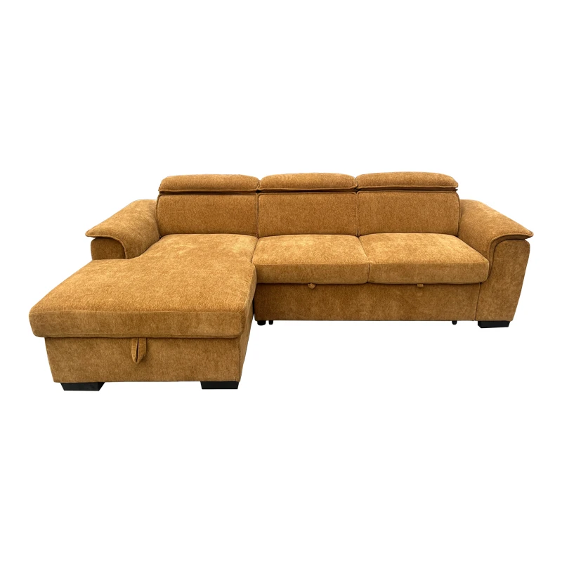 Right corner sofa-bed Lemance pakoworld camel fabric 255x168x82cm