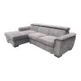 Right corner sofa-bed Lemance pakoworld grey fabric 255x168x82cm